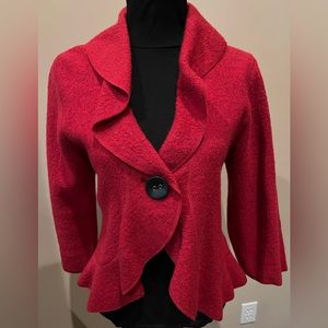 Ruby RD. Wool Orange Ruffle Jacket SzM
